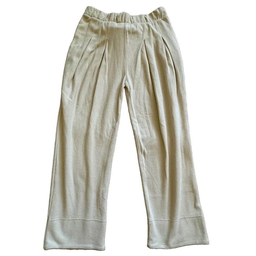 Free People Beach High Waisted Wide Leg Pants Beige Size Medium